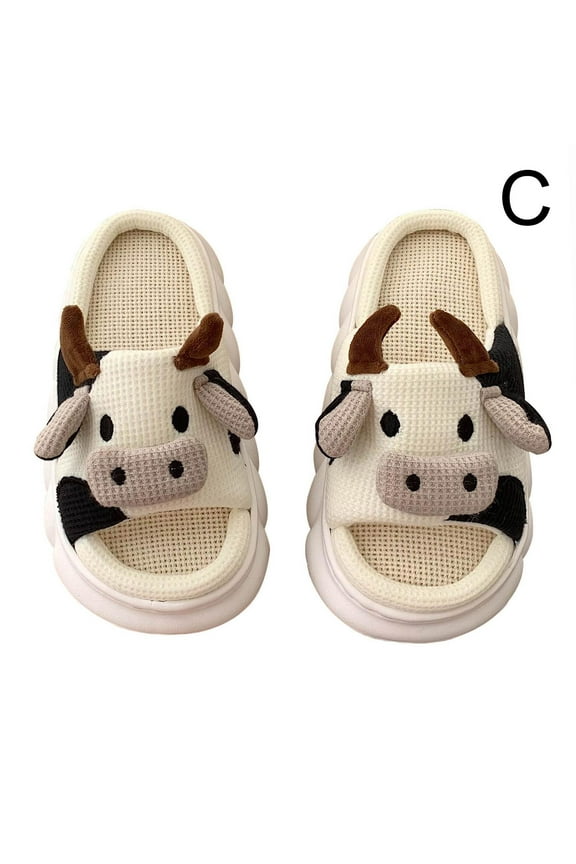 Women Men Soft Warm Indoor Slippers Cute frog Cartoon Anti-slip Sandal Hot O4 K7M9