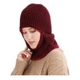 thumbnail image 1 of Women Men Solid Unisex Cycling Ski Mask Winter Knitted Balaclava Beanie Hat, Red, One Size, 1 of 5