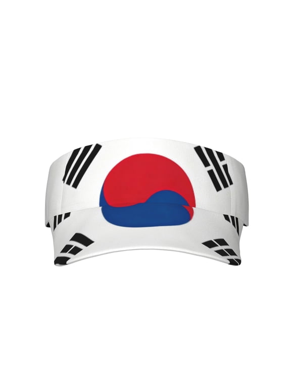 Women Men Sports Beach Visor Hat Korean Flag Protection Sun Cap