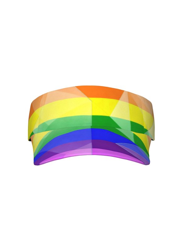 Women Men Sports Beach Visor Hat Rainbow Flag Protection Sun Cap