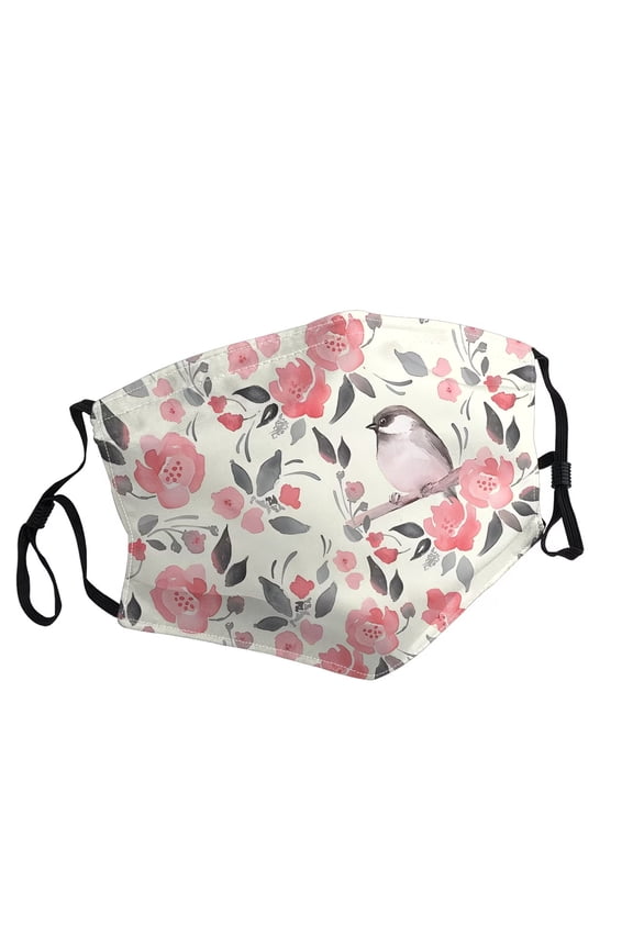 Women Men Spring Bird Floral Face Mask Reusable Breathable Adjustable Outdoor Pollen Protection