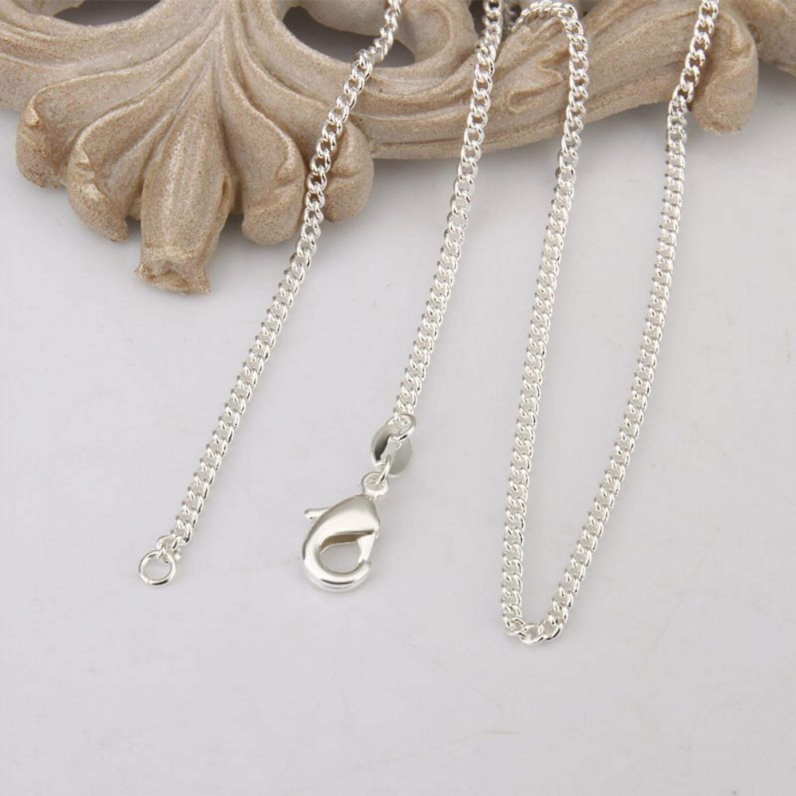 Women Men Sterling Silver Diamond Cut Link Curb Chain Necklace Neck ...