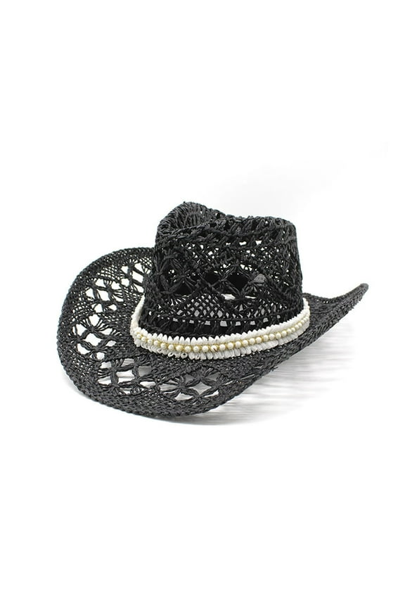 Women Men Summer Western Cowboy Hat Shapeable Straw Hat Hollowed Out Sun Hat Cowboy Hat Womens Hats Summer Beach Day Mens Summer Hats Big Head Hats for Women Leopard Roll up Bow Visor Ladies Visors