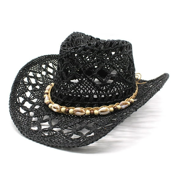Women Men Summer Western Cowboy Hat Shapeable Straw Hat Hollowed Out Sun Hat Memorial Day Hat 2017 Gnarly Hat Boating Hat Damsel Hat Hats for Men Bag for Beach Women Beach Cowboy Hats for Women