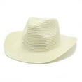 thumbnail image 1 of Women Men Summer Western Cowboy Hat Shapeable Straw Hat Hollowed Out Sun Hat Summer Hat Men Raffia Tote Adapt A Caps Floppy Hat for Women Womens Sunhats Visor Hat for Women World of Hat Natural, 1 of 4