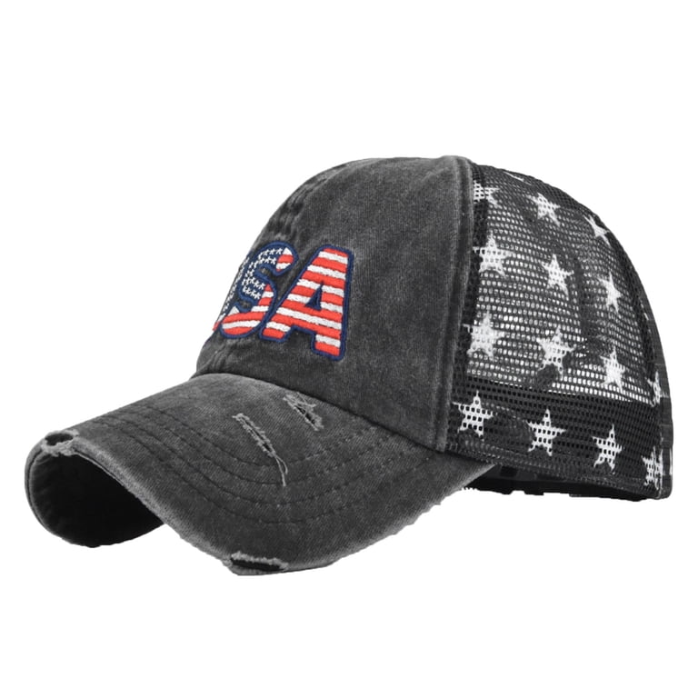 Women Men Sun Hat Star Embroidery 4th of July American Flag  display picture 3