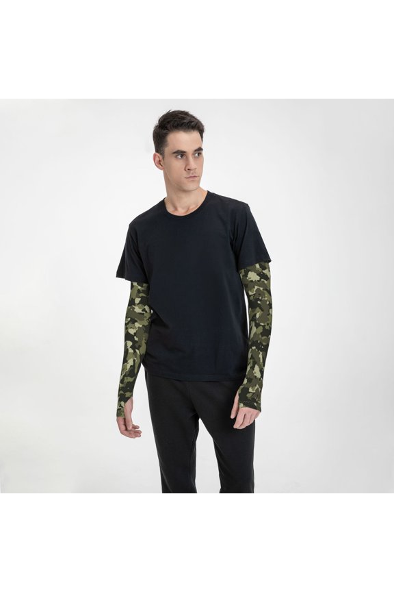 Women Men Sun Protection Garden Sleeves Camouflage Print Cooling Protective Arm Sleeves With Thumb Hole