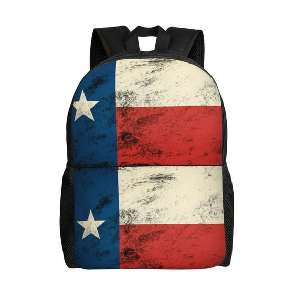 Women Men Texas Flag Distressed Backpack Lightweight Rucksack Casual Daypack For Laptop Trave