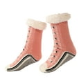 thumbnail image 1 of Women Men Thick Fuzzy Cozy Stocking Cabin Non Slip Fluffy Comfy Warm Fleece Grips Winter Slipper Socks, 1 of 5