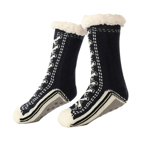 Women Men Thick Fuzzy Cozy Stocking Cabin Non Slip Fluffy Comfy Warm Fleece Grips Winter Slipper Socks