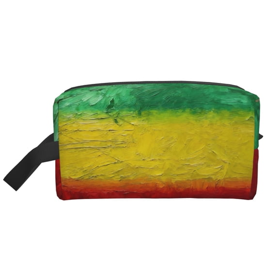 Women Men Travel Toiletry Bag Reggae-Rastafarian-Flag Cosmetic Makeup Bag Water Resistant Hanging Wash Bag