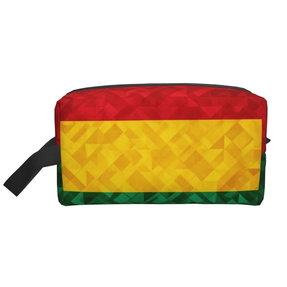 Women Men Travel Toiletry Bag Retro Reggae-Rastafarian Flag Cosmetic Makeup Bag Water Resistant Hanging Wash Bag