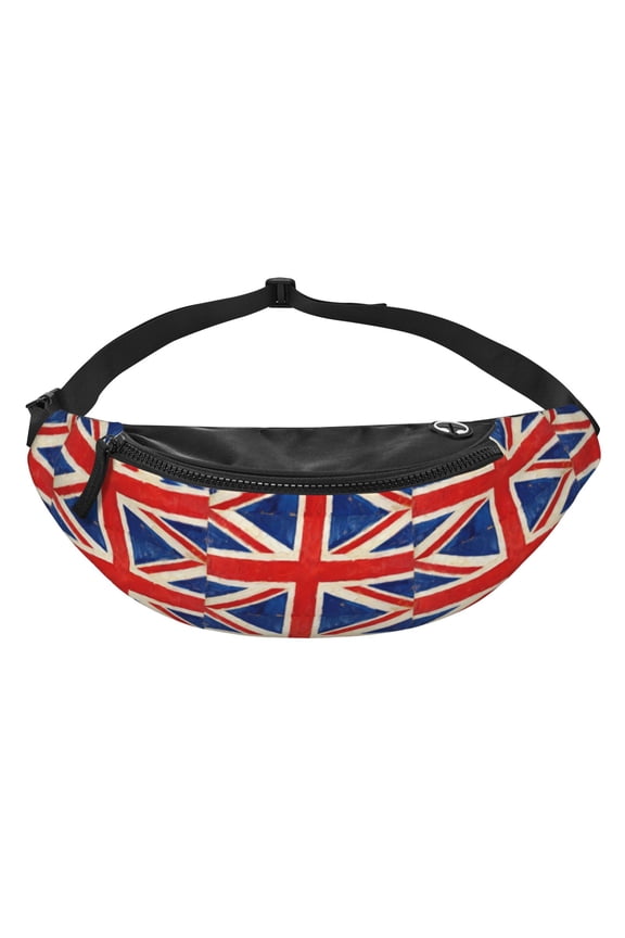 Women Men Union Jack All Uk Flag Crossbody Fanny Waist Bag Pack Belt Bag for Travel Hiking