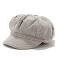 thumbnail image 1 of Women Men Unisex Newsboy Hat Cap Corduroy Beret Flat Oversize Loose Peaked Cap, 1 of 10
