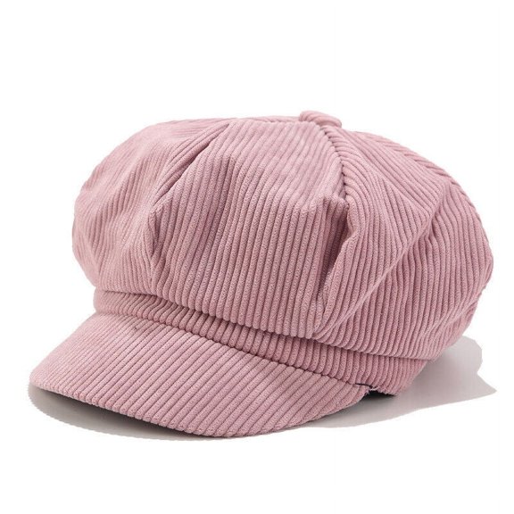 Women Men Unisex Newsboy Hat Cap Corduroy Beret Flat Oversize Loose Peaked Cap