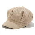 thumbnail image 1 of Women Men Unisex Newsboy Hat Cap Corduroy Beret Flat Oversize Loose Peaked Cap, 1 of 10