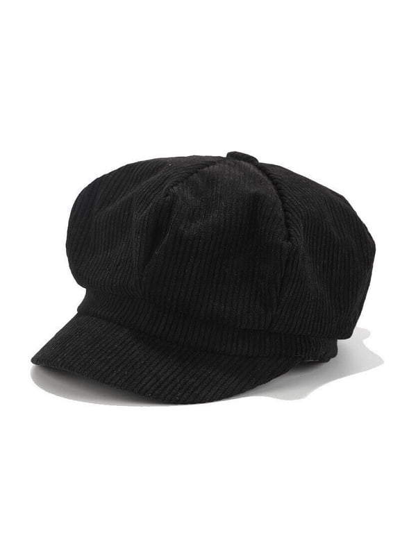 Women Men Unisex Newsboy Hat Cap Corduroy Beret Flat Oversize Loose Peaked Cap