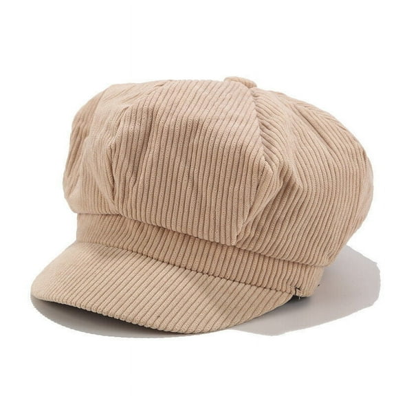 Women Men Unisex Newsboy Hat Cap Corduroy Beret Flat Oversize Loose Peaked Cap