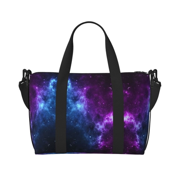 Women Men Universe Nebula Galaxy Gym Duffel Bag Travel Carry On Weekender Overnight Tote Personal Item Bag