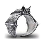 HELEVIA Women Men Vintage Gothic Bat Rings Adjustable Bat Open Finger Rings for Halloween Bat Jewellery