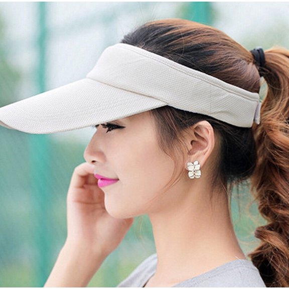 Women Men Visor Cap Casual Outdoor Wide Brim Caps Tennis Golf Hat Solid Color