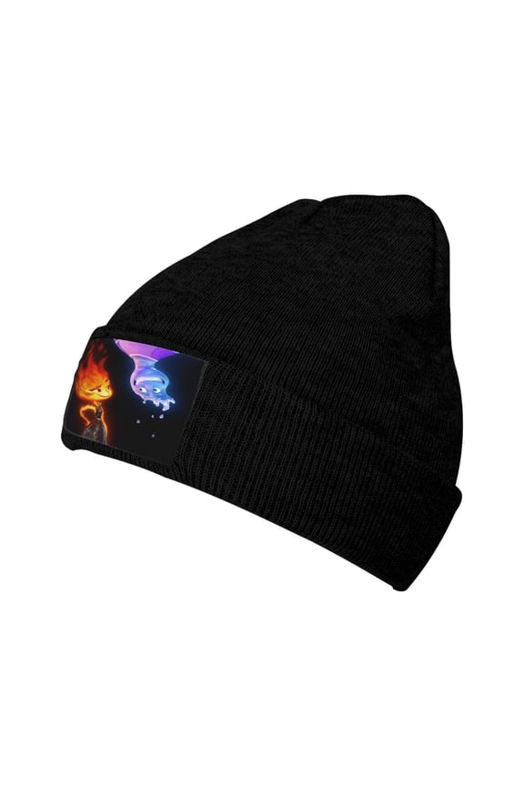 Women Men Water Fire Element-a Beanies Graphic Knitted Hat Women Winter Soft Warm Cap