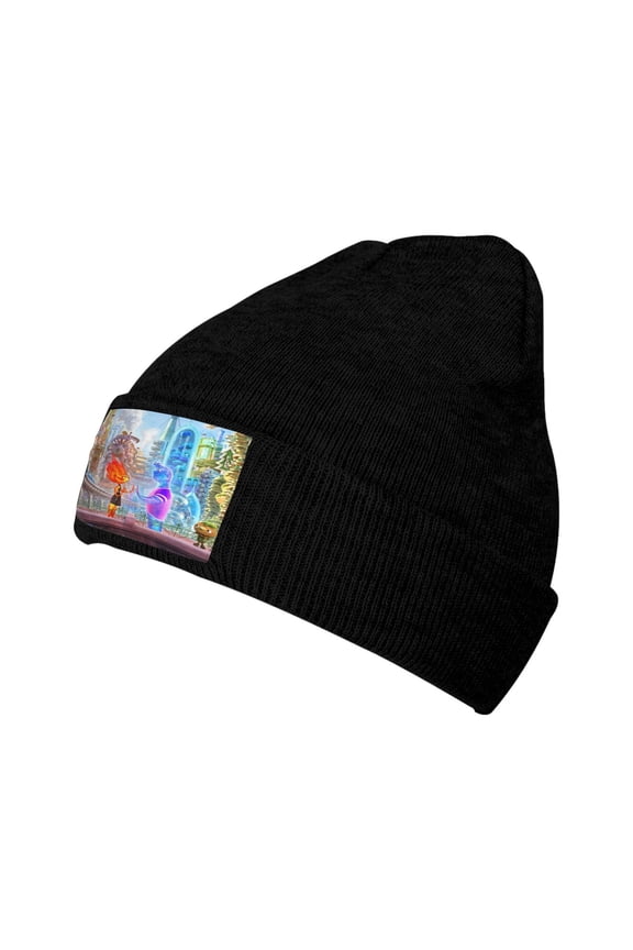 Women Men Water Fire Element-a Beanies Graphic Knitted Hat Women Winter Soft Warm Cap