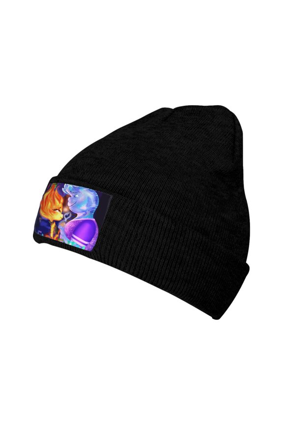 Women Men Water Fire Element-a Beanies Graphic Knitted Hat Women Winter Soft Warm Cap