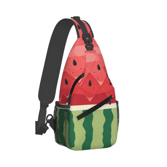 Women Men Watermelon Pattern Crossbody Sling Bag Casual Chest Bakpack