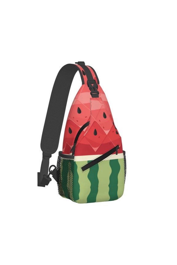 Women Men Watermelon Pattern Crossbody Sling Bag Casual Chest Bakpack
