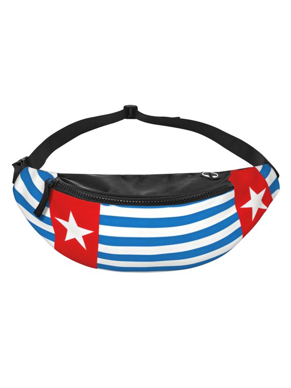 Women Men West Papua National Flag Crossbody Fanny Waist Bag Pack Belt Bag for Travel Hiking