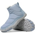 thumbnail image 1 of Women Men Winter Snow Boots Barefoot Shoes Warm Fur Lined Minimalist Wide Toe Box Zipper Closure Non Slip Chelsea Ankle Boots, 1 of 6