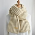 thumbnail image 1 of Women Men Winter Thick Cable Knit Wrap Chunky Warm Scarf, 1 of 3