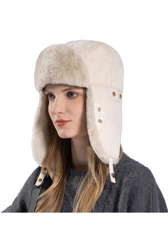 Women Men Winter Trapper Hats Ear Flaps Ushanka Trooper Hunting Hat Outdoor Ski Snow Windproof Cap