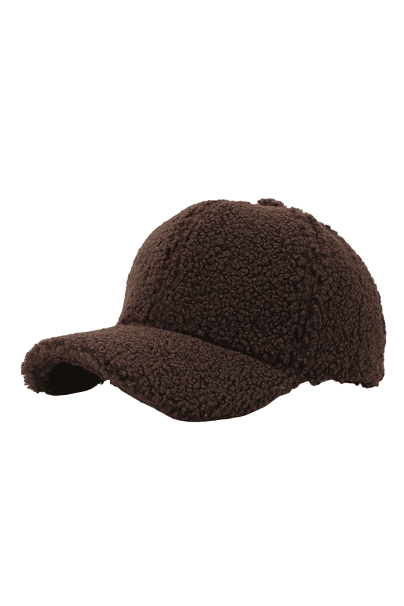 Women Men Winter Unisex Fashionable Stylish Classic Lamb Wool Baseball Cap, Warm Comfortable Retro Curved Brim Sun Hat, Solid Color Adjustable Outdoor Hat For Hiking