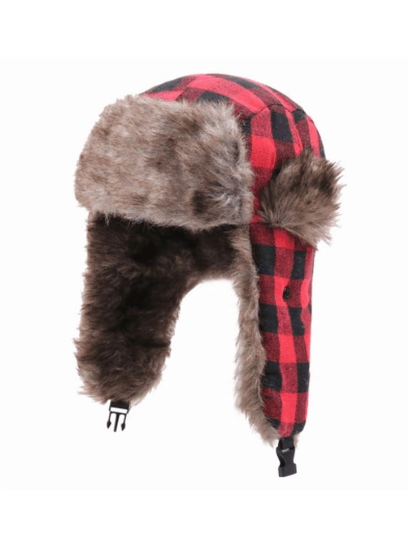 Women Men Winter Ushanka Russian Hat Snow Eskimo Hat with Ear Flaps for Cold Weather