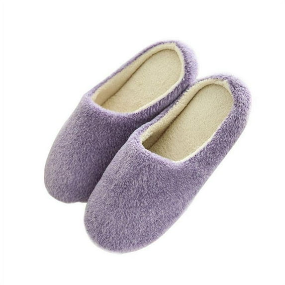 Women Men Winter Warm Fleece Anti-Slip Slippers Indoor House Shoes, Fur Soft Cotton Home Slippers