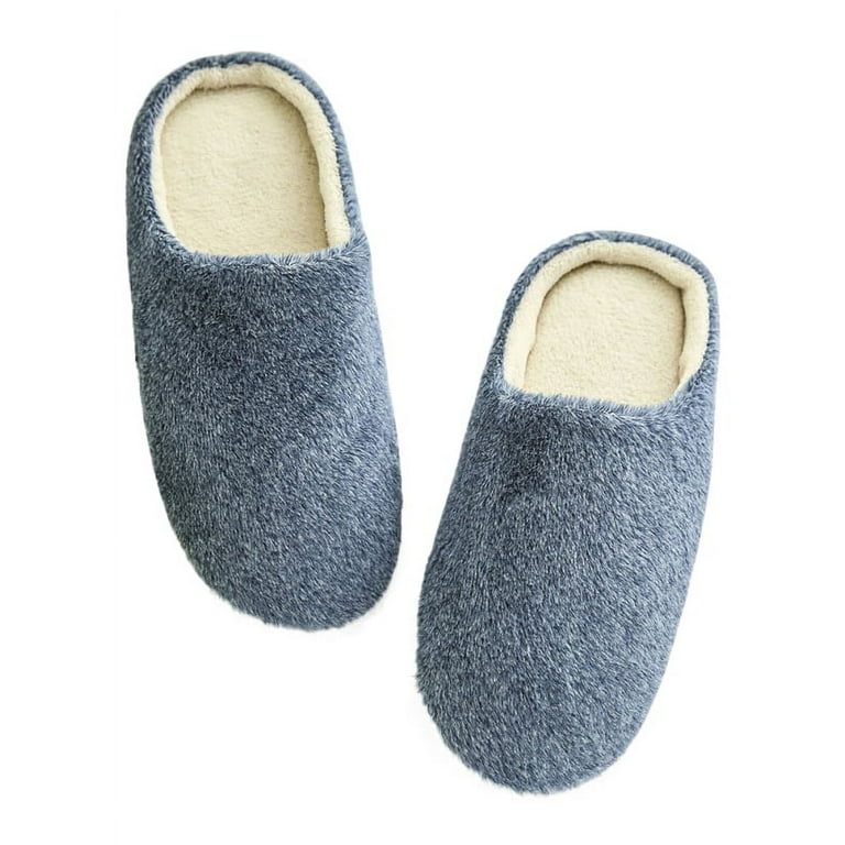 Women Men Winter Warm Fleece Anti-Slip Slippers Indoor House Shoes