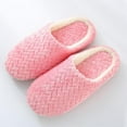 thumbnail image 1 of Women Men Winter Warm Jacquard Soft Bottom Cotton Suede Anti-Slip Slippers Indoor Shoes, 1 of 5