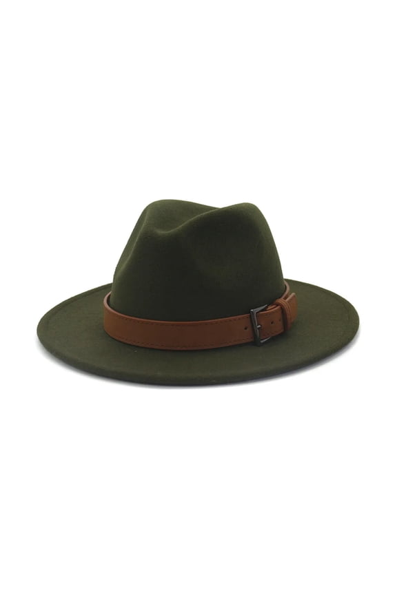 Women Men Wool Fedora Hat With Leather Panama Hat Winter Autumn Wide Brim Jazz Trilby Male Female Casual Sombrero Cap ,Unisex