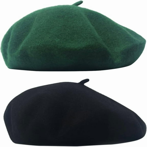 Women Men Wool French Beret Solid Color Warm Beanie Hat Artist Painter Fancy Dress Costumes