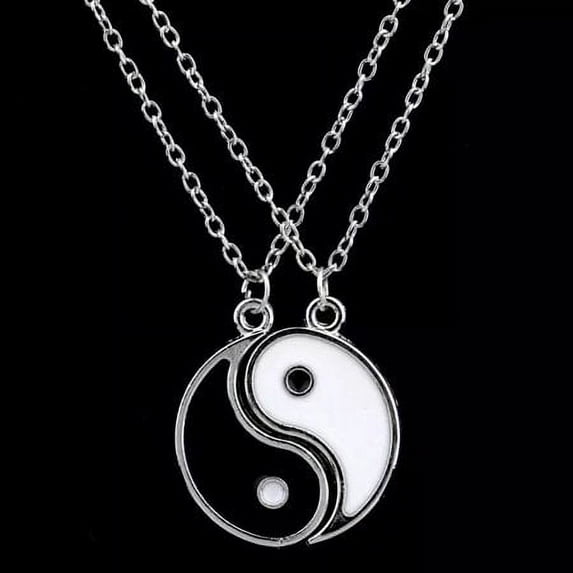 Women Men Yin Yang Necklace, Fashion Non-fading Alloy Puzzle Pendant Couple or Friend Necklaces Jewelry for Friendship Boyfriend Girlfriend 1Pair