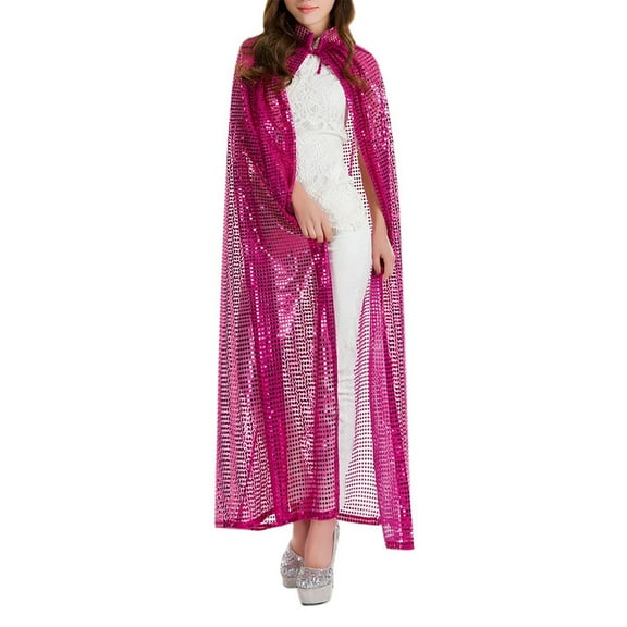 Women Men's Cape Hooded Sequin Carnival Adult Props Sequin Cape Scarf for Women Summer Sheer Cover up for Dresses Knit Shawl Womens Evening Wrap Beaded Shawl for Evening Dresses Shawl Wraps for Women