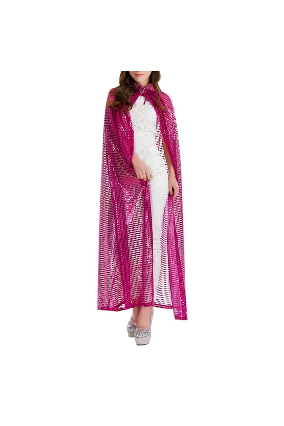 Women Men's Cape Hooded Sequin Carnival Adult Props Sequin Cape Scarf for Women Summer Sheer Cover up for Dresses Knit Shawl Womens Evening Wrap Beaded Shawl for Evening Dresses Shawl Wraps for Women
