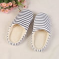 thumbnail image 1 of Women Men's Comfort Knitted Cotton Slippers Washable Flat Closed Toe Ultra Lightweight Indoor Shoes with Non-Slip Sole, 1 of 6