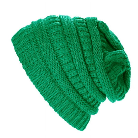Women Men's Knitted Beanie Hat Skull Baggy Chunky Messy Ski Winter Cap