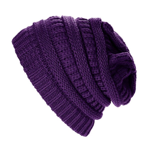 Women Men's Knitted Beanie Hat Skull Baggy Chunky Messy Ski Winter Cap