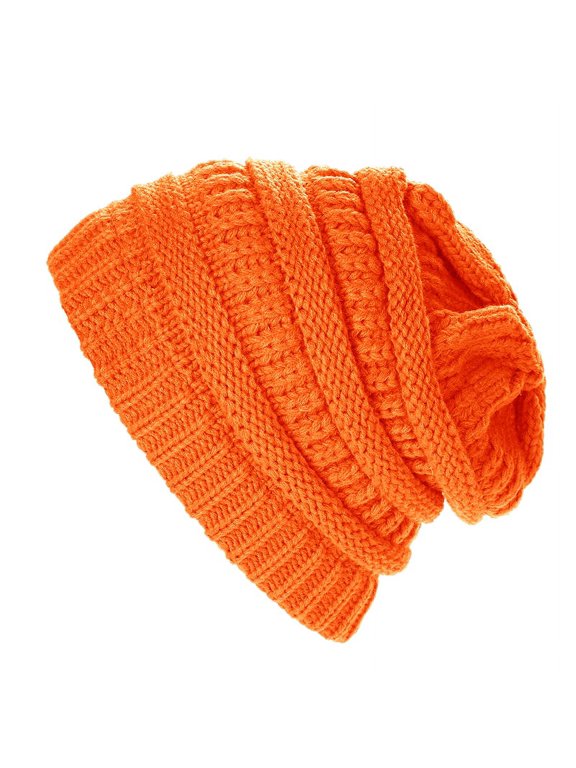 Women Men's Knitted Beanie Hat Skull Baggy Chunky Messy Ski Winter Cap