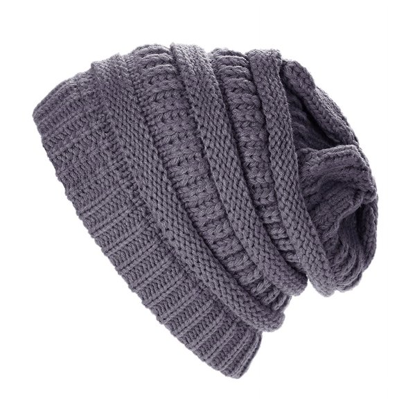 Women Men's Knitted Beanie Hat Skull Baggy Chunky Messy Ski Winter Cap