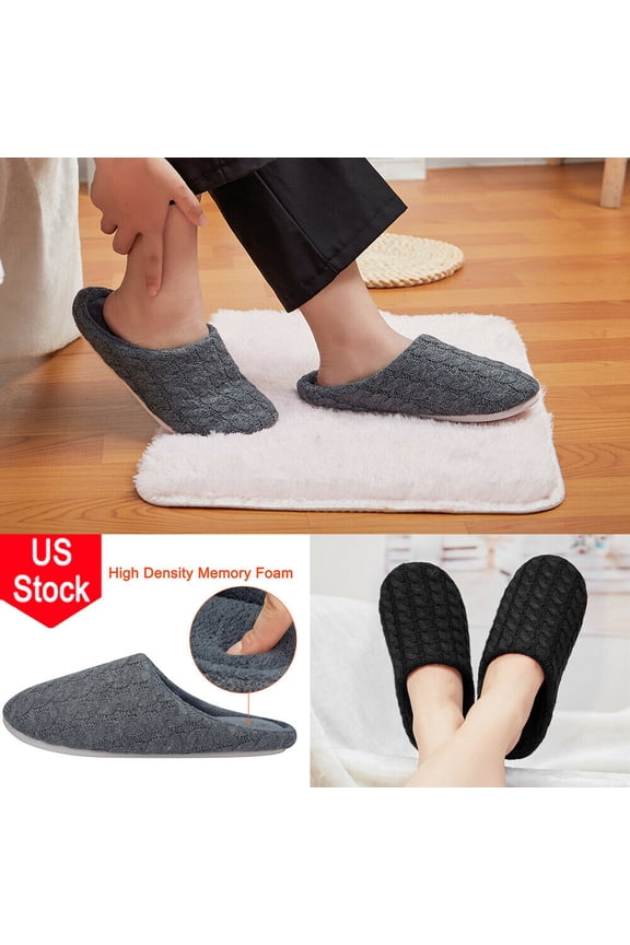 Women Men's Non-slip Warm Plush Slippers Soft Bottom Cotton Slippers Indoor Home